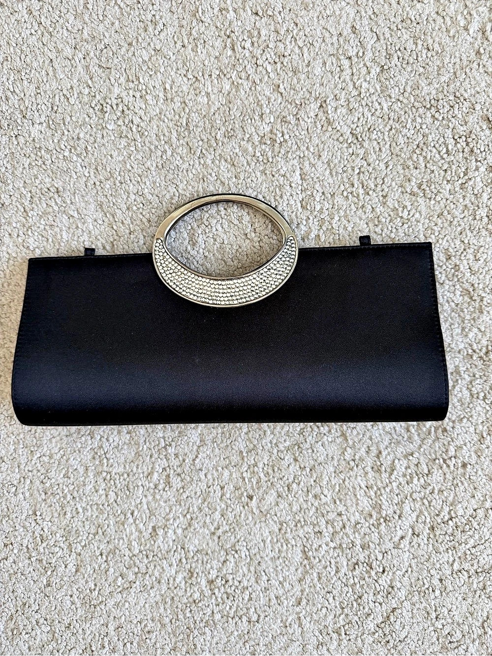 Carlo Fellini Ring Handle Clutch in Black Like New